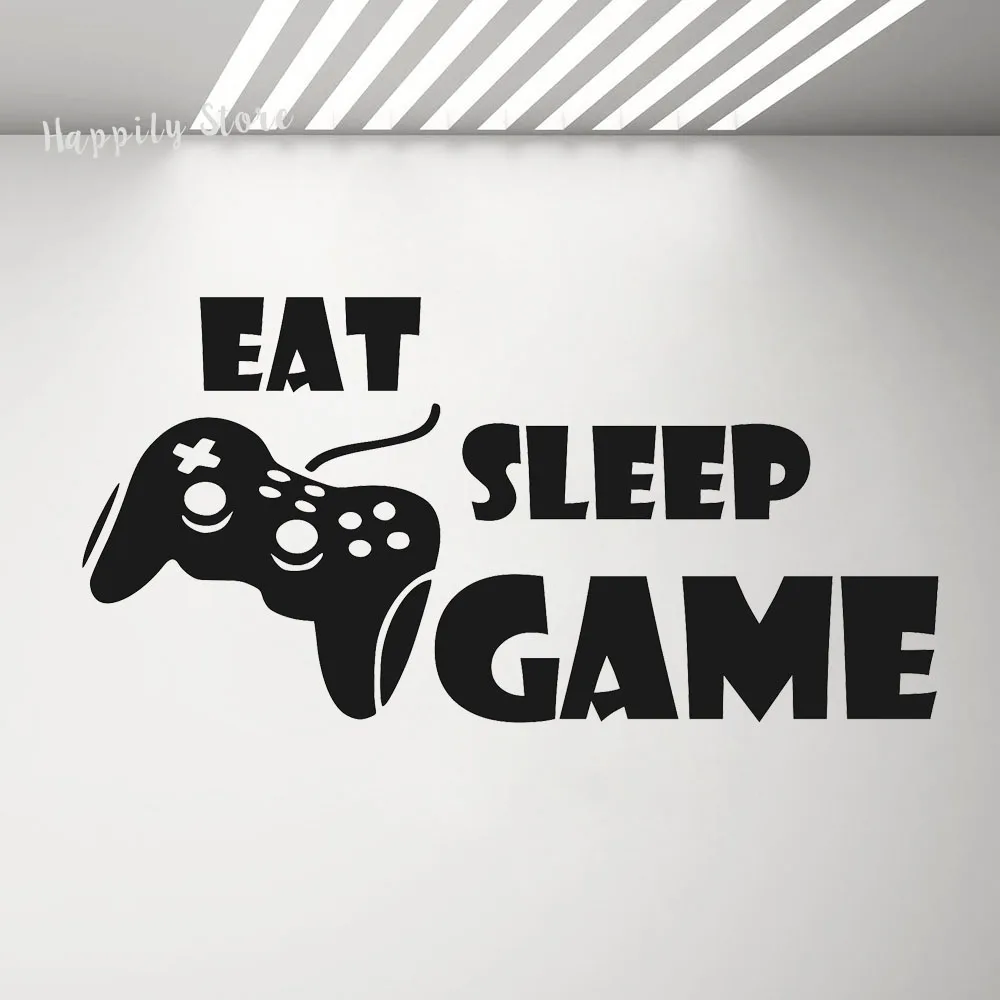 Наклейка для игр Eat Sleep настенные художественные Декорации игровой комнаты