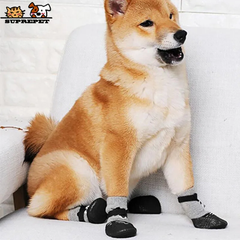 SUPREPET 4 шт./компл. носки для собак с обувью резиновые хлопковые обувь