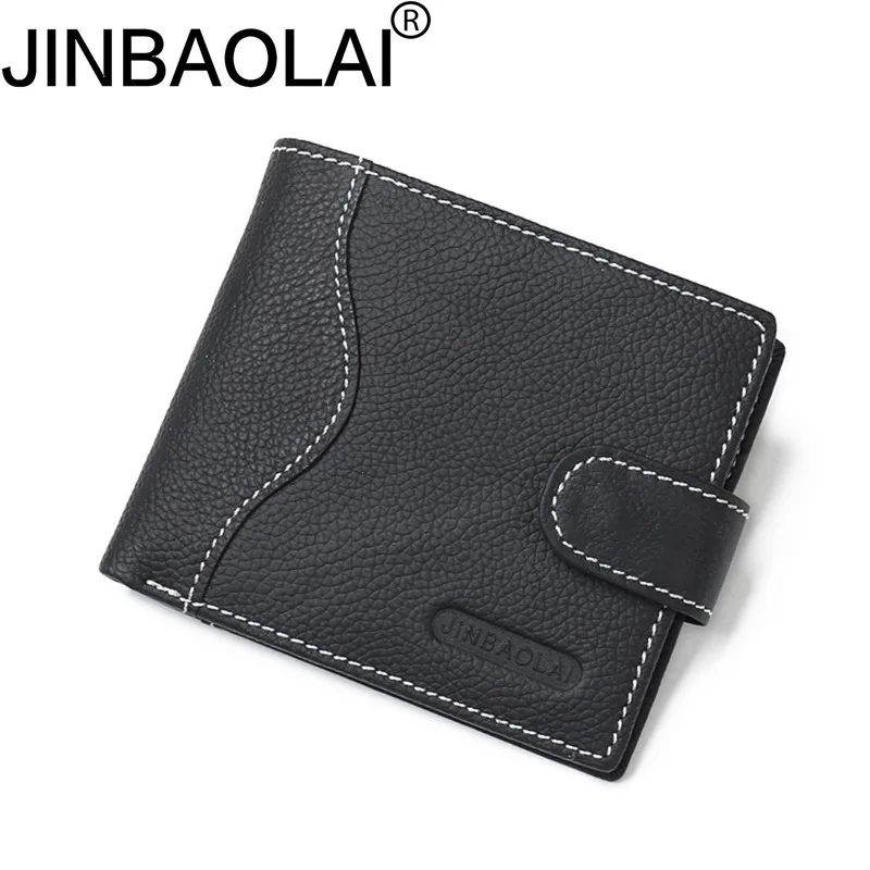 Новинка 2020 мужские кошельки JINBAOLAI из натуральной кожи с монетницей мужской