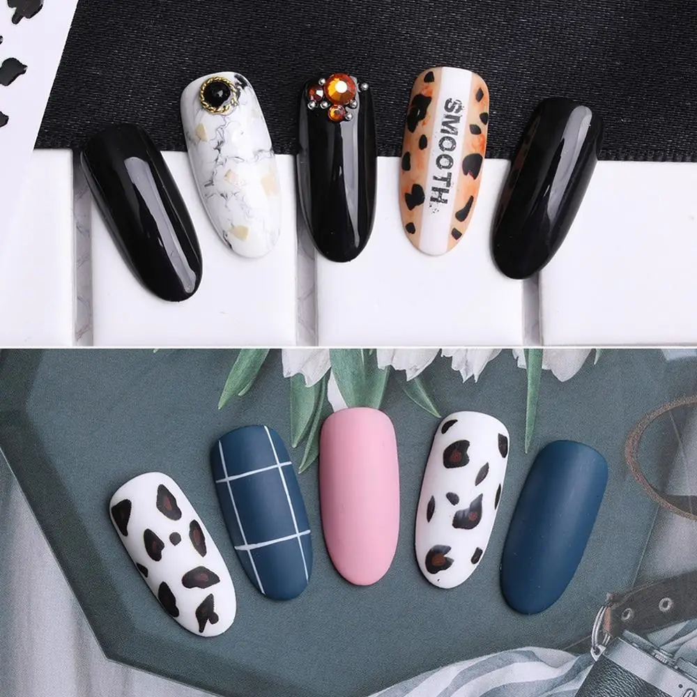 Leopard Print Nail Stickers 3d Matte Art Sticker Polish Wraps Manicure | Красота и здоровье