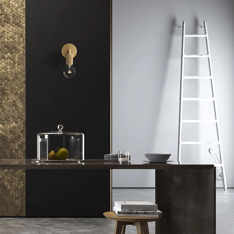 

led Retro Vintage American Copper Glass Black Chrome LED Lamp LED Light Wall lamp Wall Light Wall Sconce For Bedroom