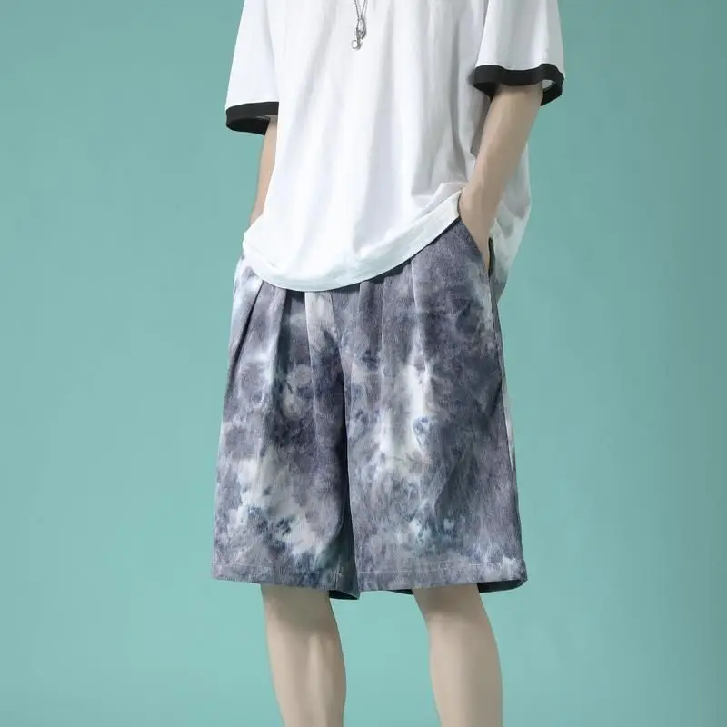 

men's shorts tie-dye 2021 summer new loose thin male all-match Oversized pants couple fashion streetwear man basketball trousers
