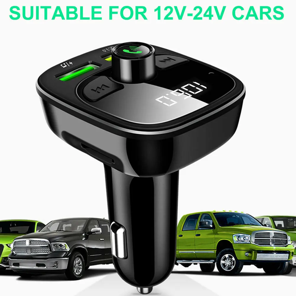 Bluetooth 5 0 FM передатчик Dual USB Зарядное устройство MP3 плеер Поддержка TF карты