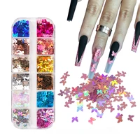 holographic butterfly sequin nails glitter laser shiny nail slice set spring manicure design decoration accessories tools