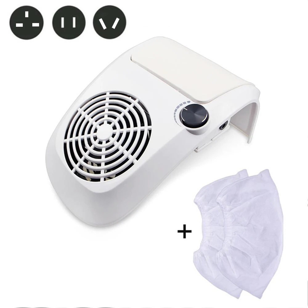 60W US UK AU PLUG 60 Вт Мощный коллектор для всасывания пыли с ногтей пылесос профессиональный маникюрный аппарат с 2 мешками для пыли оборудование для маникюра - Цвет: 60W US UK AU PLUG