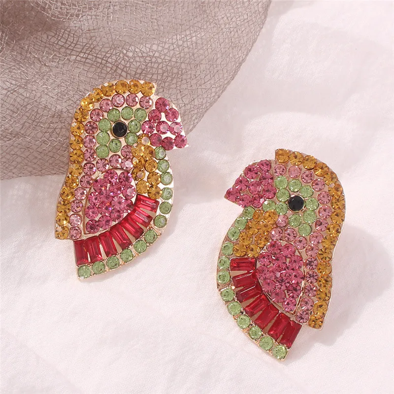 Лидер продаж индивидуальные серьги KOMi в виде попугаев блестящие подвески для