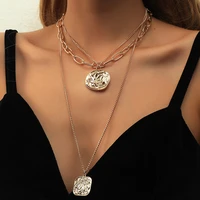 ornapeadia hot sale 2021 boutique layered necklace for women hip hop golden baroque style clavicle chain wholesale jewelry