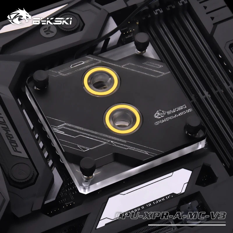 Bykski Процессор блок для Intel LGA 1150 1151 1155 1156, 2011,2066 I7, процессорный кулер, 5v 3pin, 12v 4pin, черный Процессор-XPR-A-MC-V3