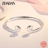 zdadan 925 sterling silver open adjustable fashion couple bangle bracelet for women anniversary gift jewelry wholesale