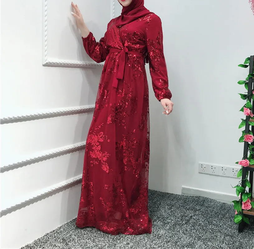 Мусульманский Средний Восток Duabi длинный халат Двухслойное кимоно Caftan платья