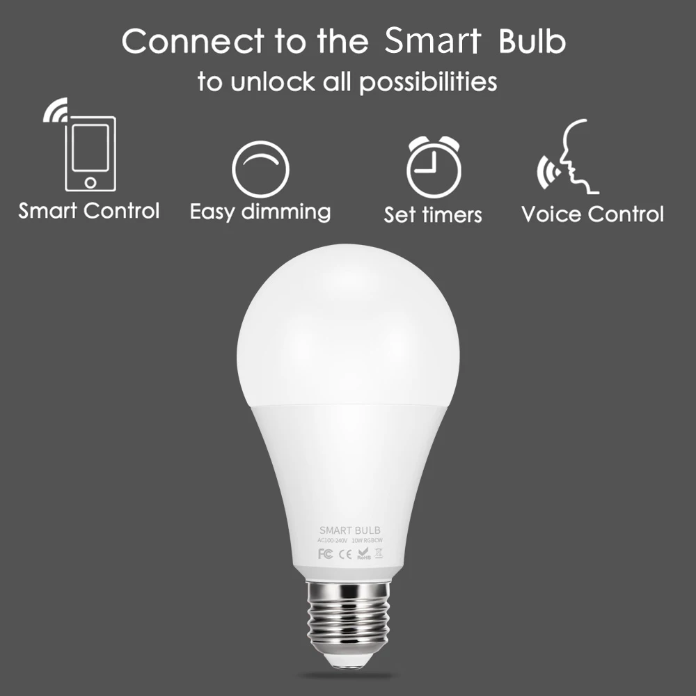 Светодиодная лампа с регулируемой яркостью несколько цветов Wi Fi управление