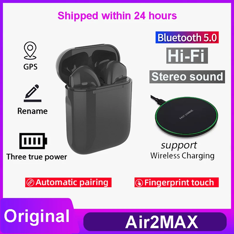 

2021 Original Air2 MAX bluetooth Earphones In Ear Mini Wireless Sport Headphones Stereo Earbuds Auriculares bluetooth pk i9000