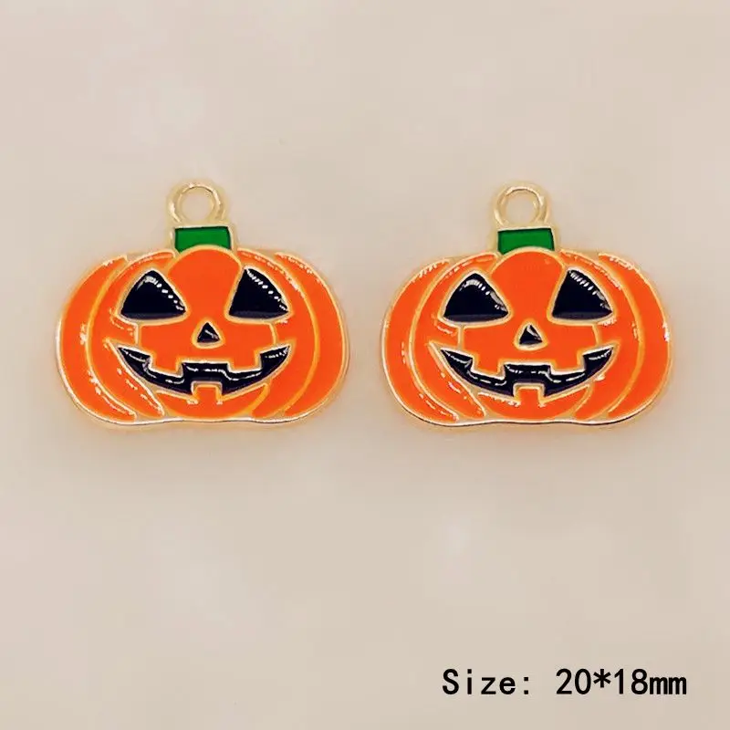 10 шт. эмалевые Подвески в виде тыквы кота шляпы летучей мыши браслета ожерелья
