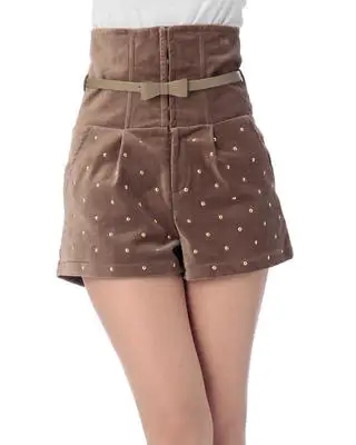 

Бархатные шорты с высокой талией и бисером L * Z LISA