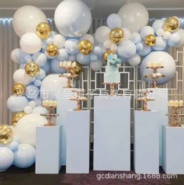 

Macaron Blue Platinum Balloon Chain Set Latex Balloon Birthday Party Cocktail Party Decoration and Arrangement Balloon Set