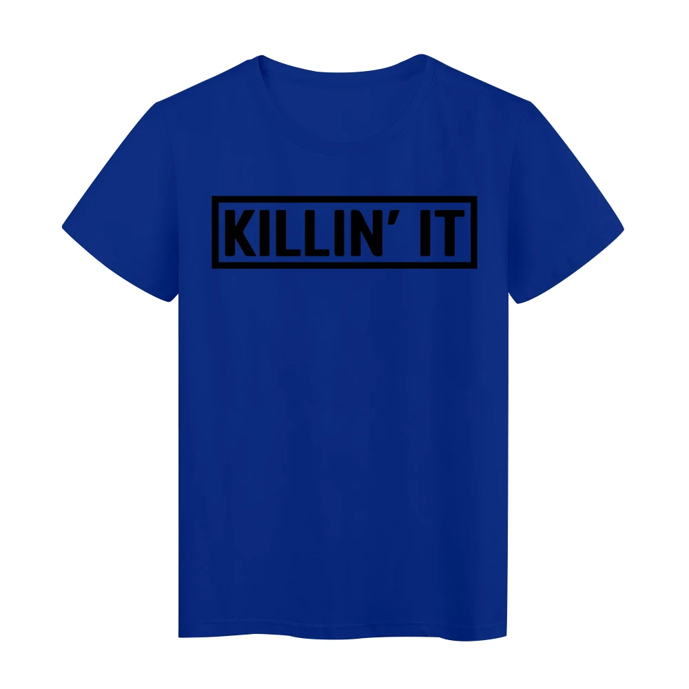 

Aesthetic Rock style Tops For T-Shirt Women KILLIN IT Black Letters Design T-shirt Best Friends Pink Shirt New Top Clothing