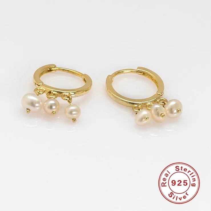 

Pearl Pendant Cute Earrings For Women 925 Silver Earrings 2020 Fashionable Hoop Earrings Jewelry Pendientes Brincos Aretes