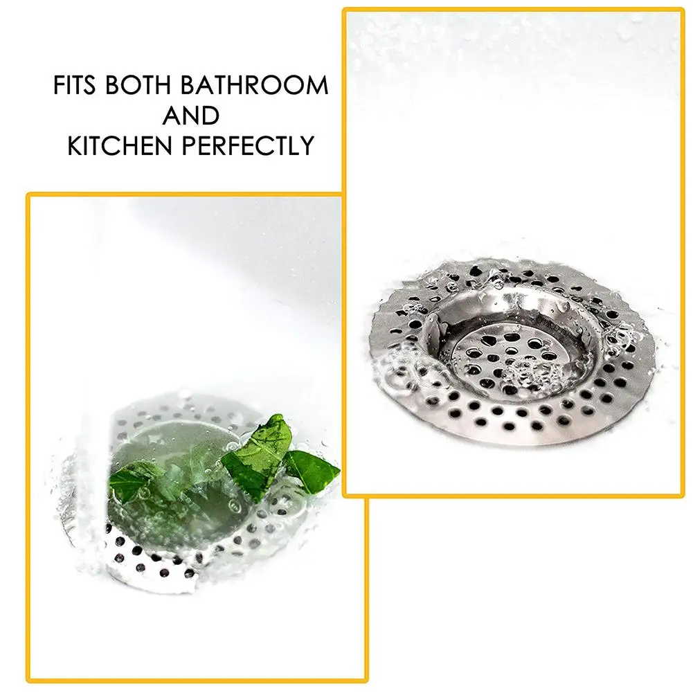 

5PCS Kitchen Stainless Steel Sink Filter Bathroom Drain Food Slag Leak Net Home Floor Drain Mesh Strainer Metal Sink Strainer