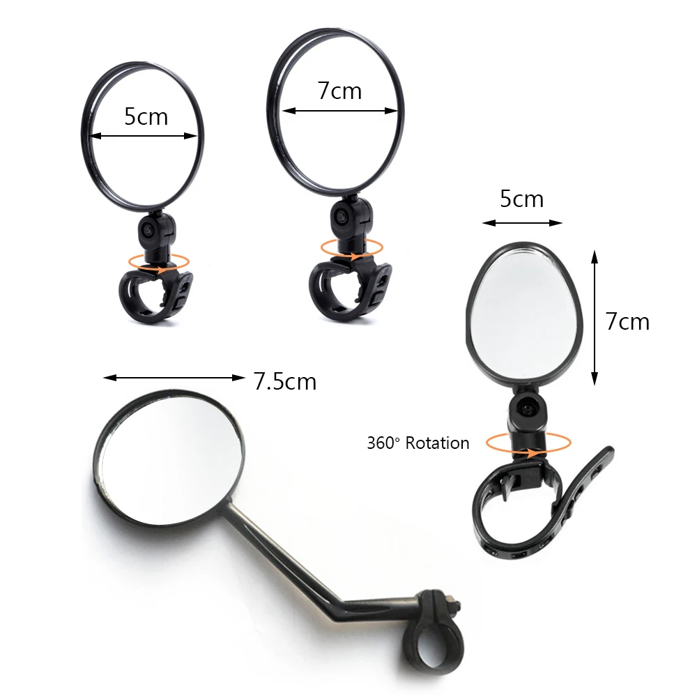1 Buah Sepeda Disesuaikan Kaca Spion MTB Road Sepeda Alat Safety Stang Kembali Mata Bersepeda Belakang Cermin Aksesoris