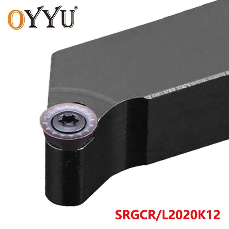 

OYYU Lathe Cutter Arbor SRGCR Turning Toolholder SRGCR2020K12 CNC Cutting Shank use RCMT12 Carbide Inserts Tools SRGCL2020K12