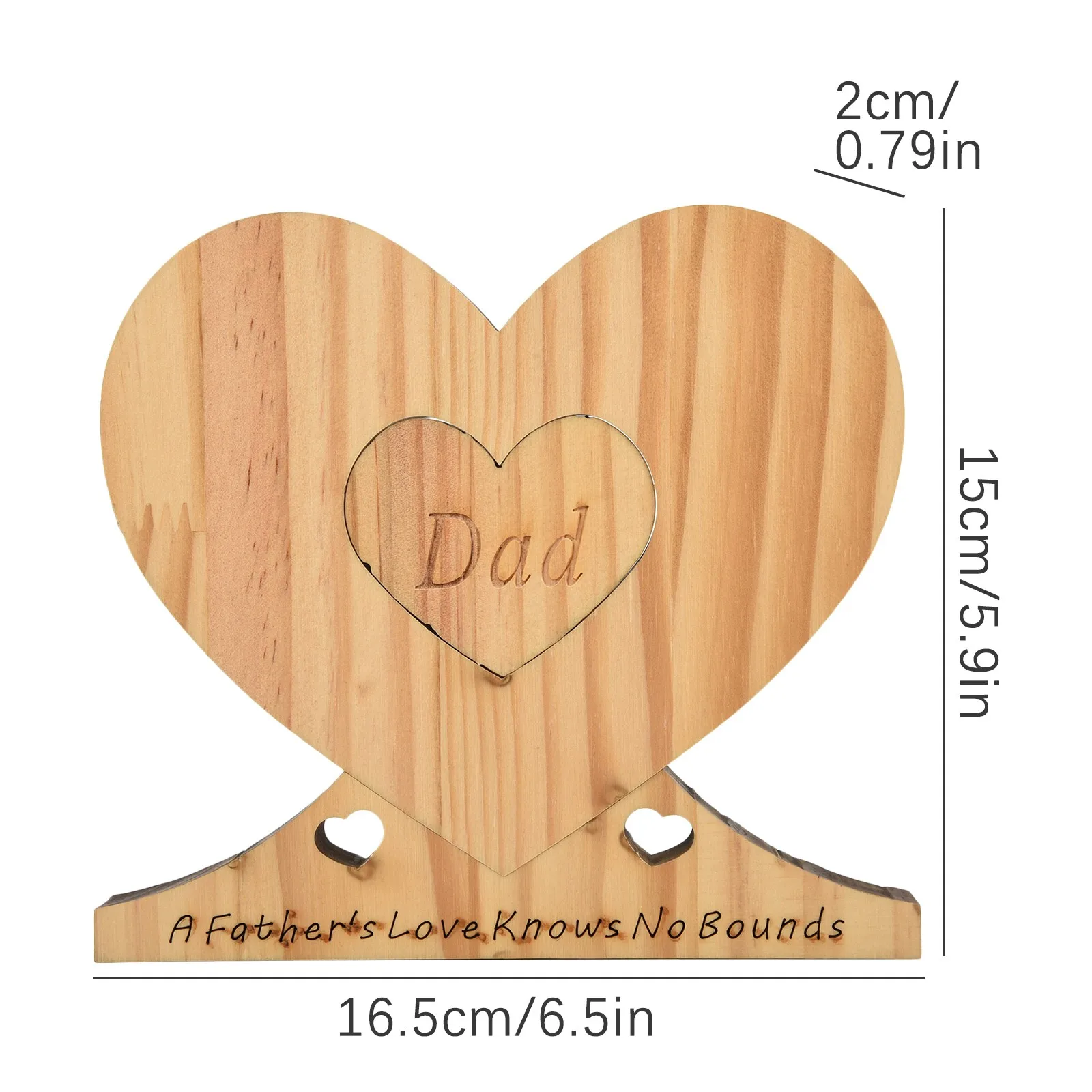 

Creative Heart-shaped Wooden Ornament For Father's Day Wood Detachable Desktop Decoration For Home Office DIY Hand Crafts