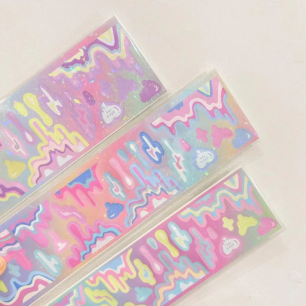 

DIY Gradient Color Sticker Wave Sticker Gradient Color Sticker Card Decoration Sticker Star Chasing P0O7