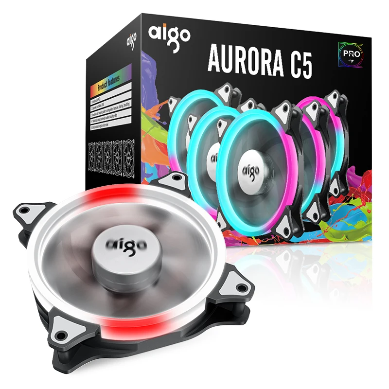 AIGO C5 120 мм PC чехол RGB охлаждающий вентилятор Синхронизация с материнской платой