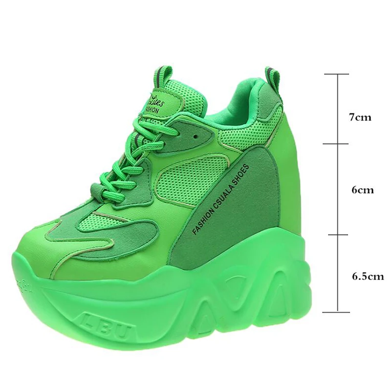

Rimocy super high heels chunky sneakers women autumn thick bottom height increasing casual shoes woman mesh platform Vulcanize