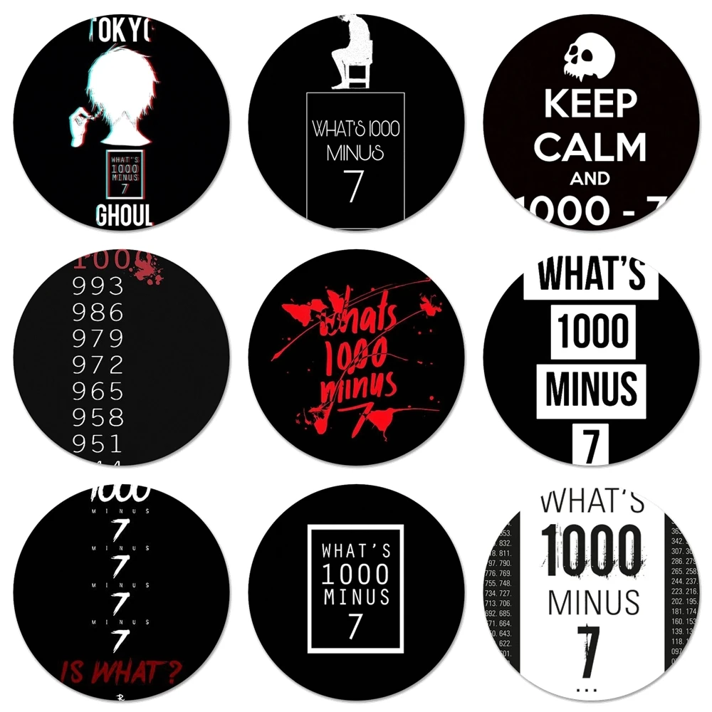

Значки с цитатами What's 1000/минус 7 «Токийский Гуль», значки, значки, металлические значки для украшения одежды и рюкзака, 58 мм