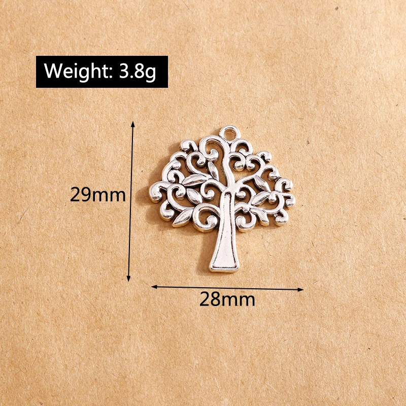 

5pcs Alloy Antique Silver Color Plant Tree Charms Pendants for Bracelet Necklace Jewelry Makings DIY Handmade Craft 28*29mm
