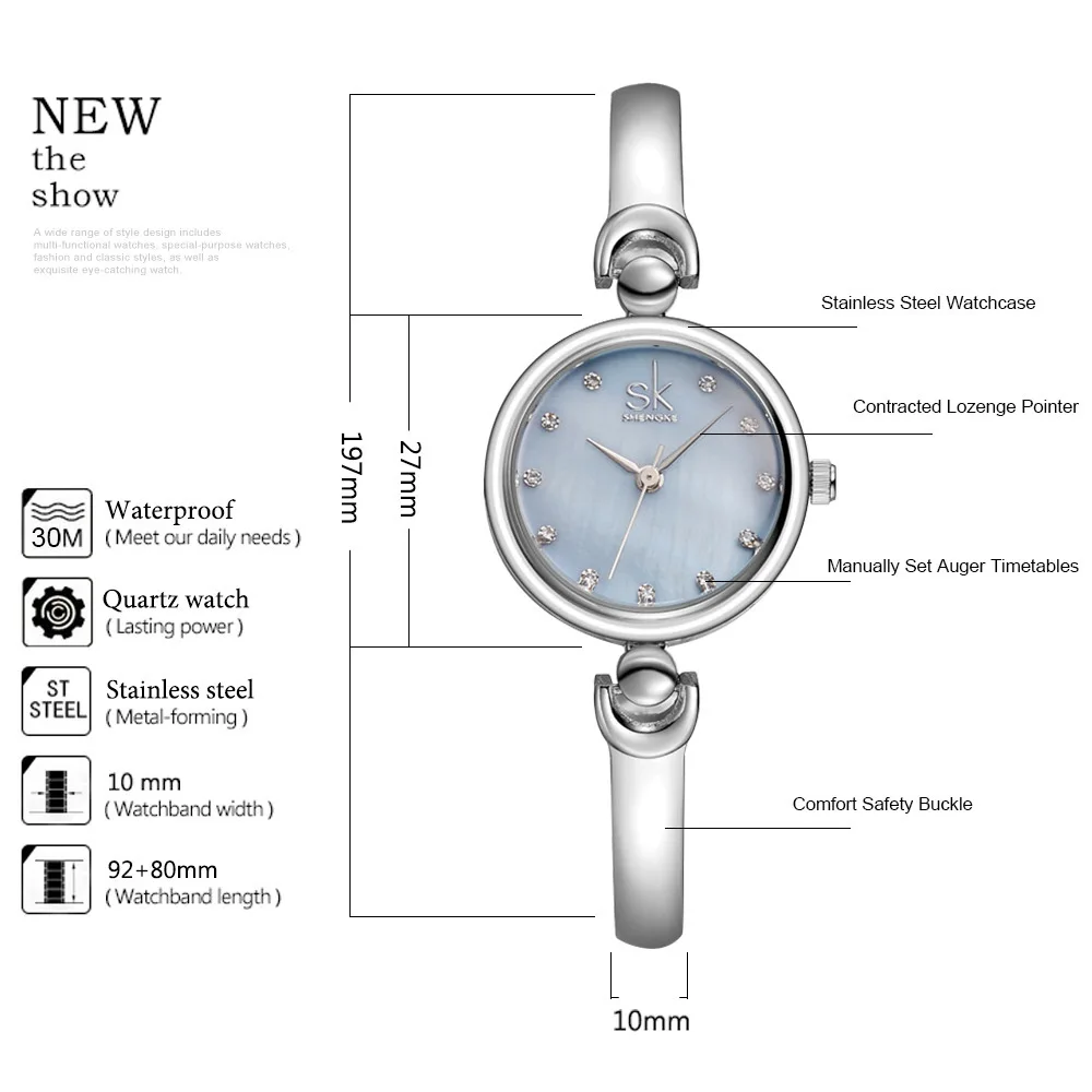 

Anke Store Womens Bracelet Watches Original Design Fashion Simple Top Luxury Brand Stainless Steel Quartz Watch Reloj Mujer