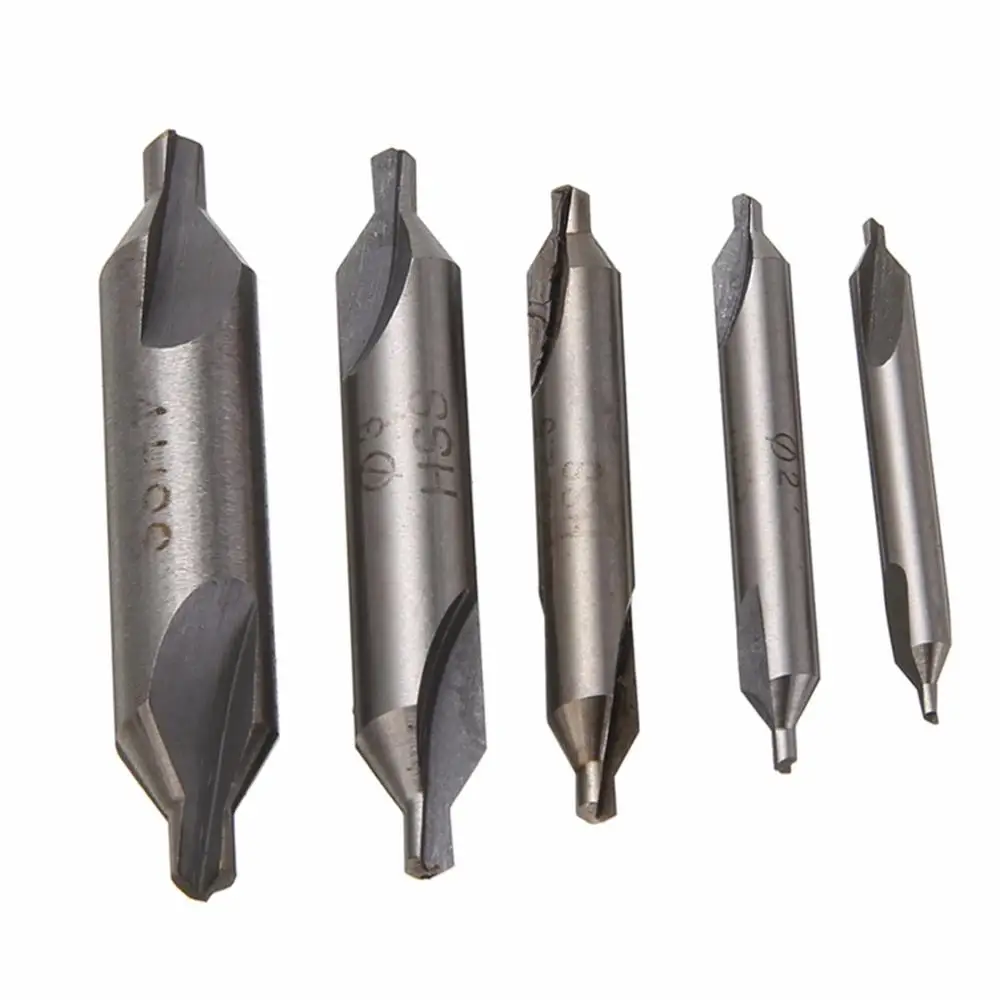 

5pcs/set HSS Combined Center Drills 60 Degree Countersink Drill Bits Set Tool Kit 1.5mm 2.0mm 2.5mm 3mm 4mm