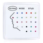 Серьги-гвоздики из серебра 925 пробы, 24 шт.компл.