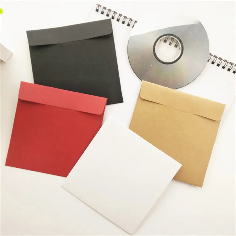 5 шт. черный белый красный крафт бумажный подарочный пакет CD сумки Винтажный конверт для карт Скрапбукинг подарок канцелярский конверт