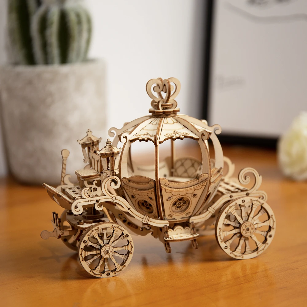 Robotime 3D деревянные головоломки сборочные тыквенные тележки модель игрушки для