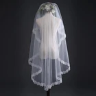 Свадебная фата с блестками Sister Bridal, однослойная фата белого и цвета слоновой кости для невесты, свадебные аксессуары, головной убор, 2022