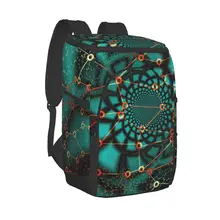 Thermal Backpack Abstract Network Lines Shapes Waterproof Cooler Bag Large Insulated Bag Picnic Cooler Backpack Refrigerator Bag
