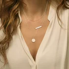 Многослойное модное женское круглое ожерелье HebeDeer, цепочка с кисточками, серебристого цвета, богемное ожерелье, женское колье