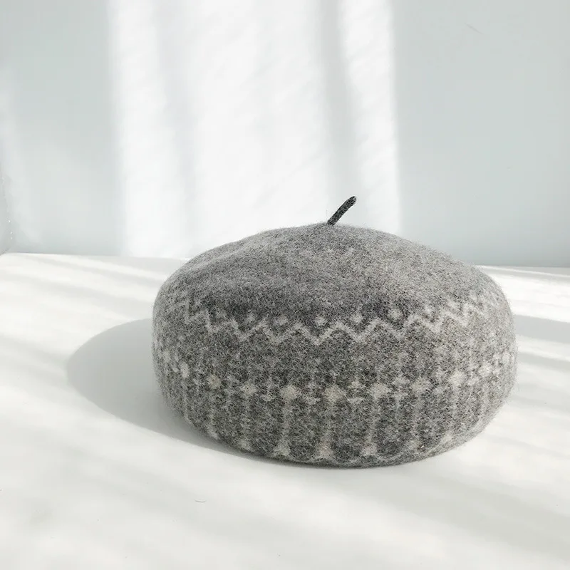 Женский Стильный берет в богемном стиле осенне зимняя шерстяная восьмиугольная