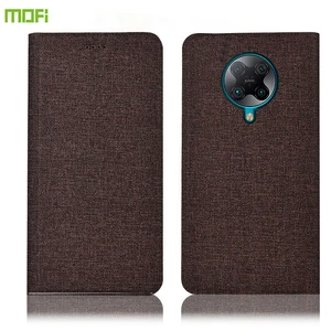 For Xiaomi POCO F2 Pro Case Cover Flip Fabric Shockproof Silicone
Housing Capas MOFi Original POCO X3 NFC Luxury Book Cases