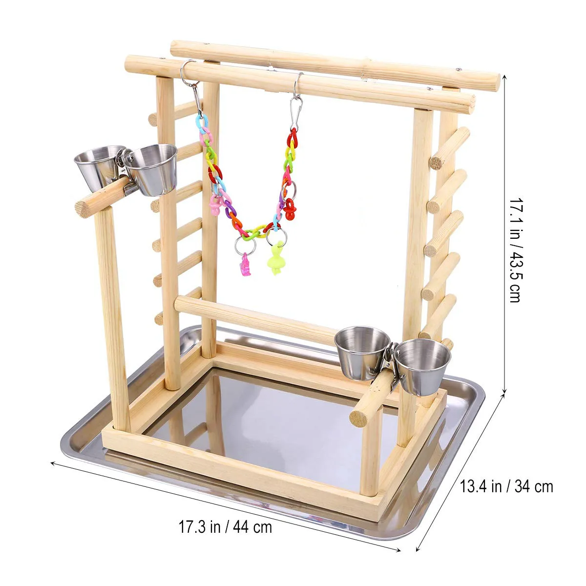 Манеж для попугаев Balacoo деревянный окуляр тренажерного зала с чашками кормушкой