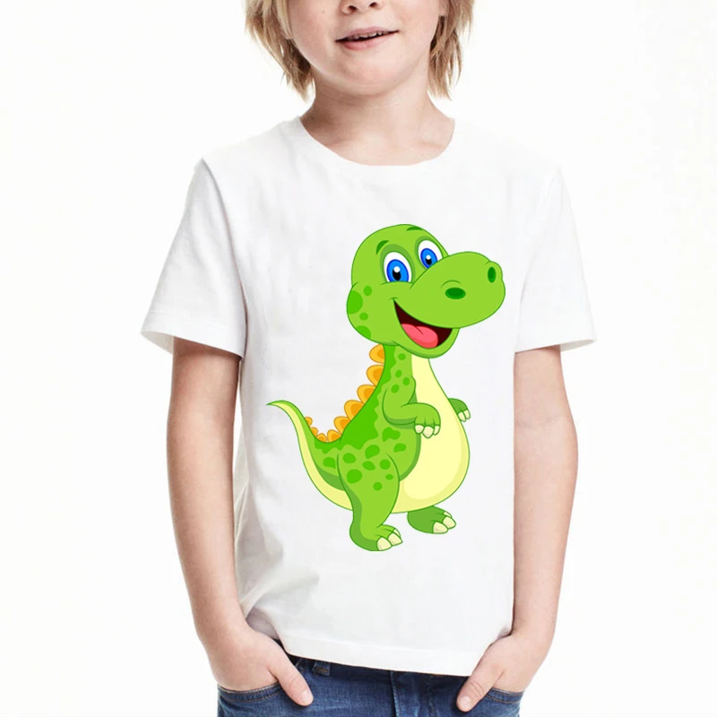 Camiseta de moda de verano para ni&ntilde;as, ropa de dinosaurio para ni&ntilde;os, camisetas con gr&aacute;fico de animales bonitos, ropa para ni&ntilde;os-5