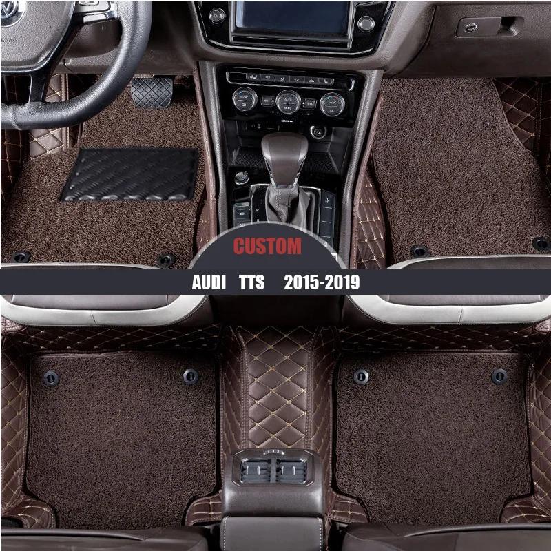 

Кожаные автомобильные коврики на заказ для Audi TTS 2015 2016 2017 2018 2019 на заказ, автомобильные накладки для ног, автомобильный коврик, чехлы, аксессу...