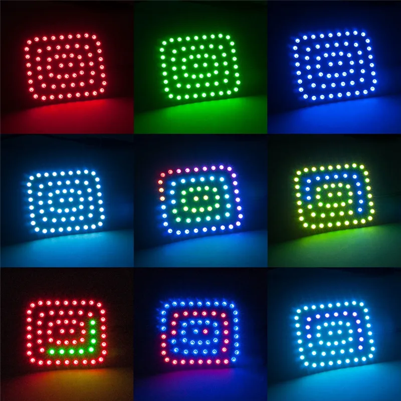 

CLAITE DC5V WS2812B 5050 RGB Rectangle Pixel Digital Individually Addressable LED Module Strip Light DC5V