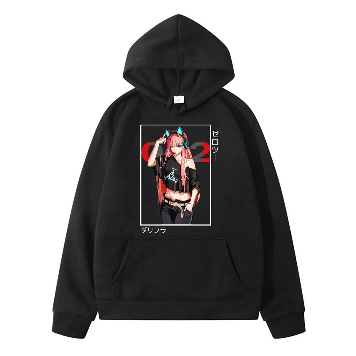 

Unique Japanese Anime Zero Two Darling In The Franxx Hoodies Kawaii Mens Cute Cartoon Printed Loose Sweet Pullover Harajuku Coat