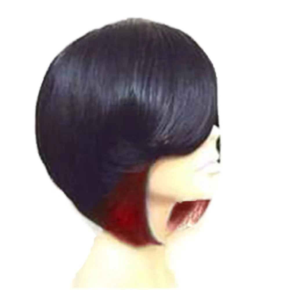 Боб парики синтетические с челкой для женщин термостойкий Bobo парик Омбре красный