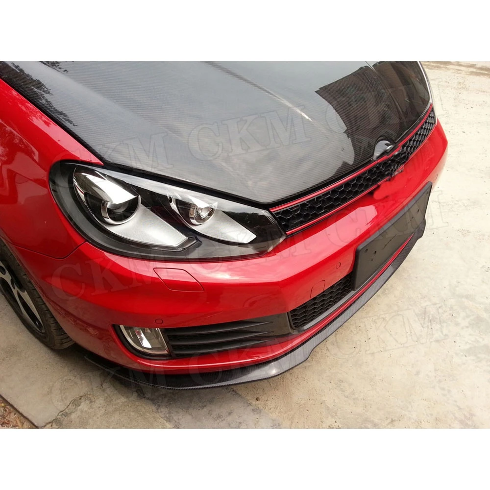 Передний спойлер для губ из углеродного волокна Volkswagen VW Golf 6 VI MK6 GTI 2010 2013 FRP RZ Style