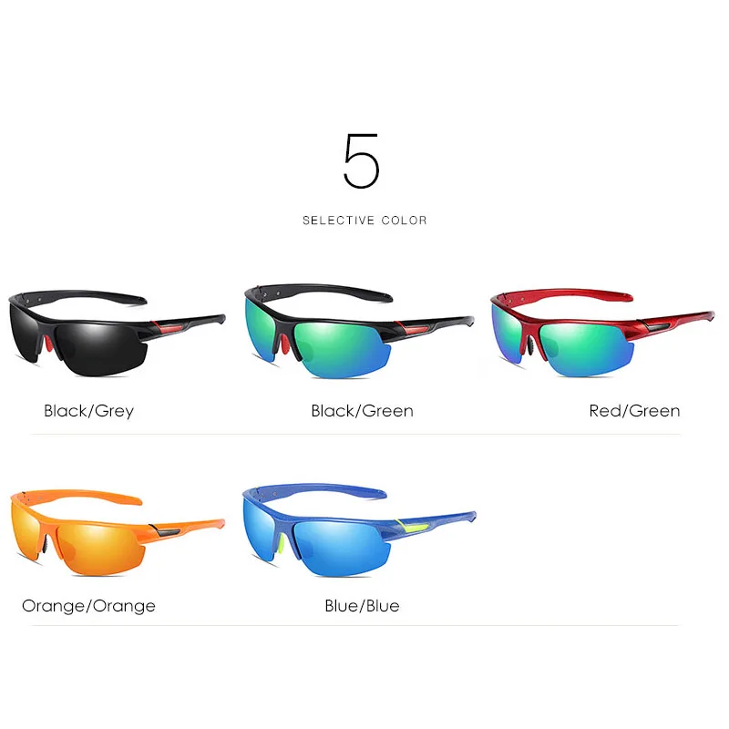 Модные уличные спортивные солнцезащитные очки Мужские поляризационные для