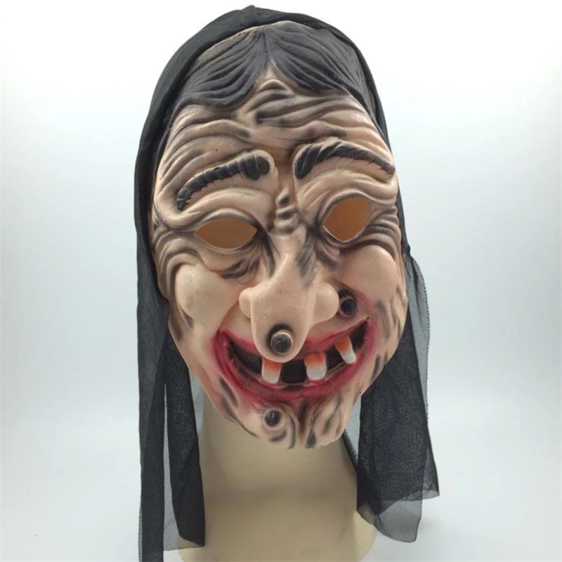 Аксессуары для видеосъемки маска Хэллоуина ужасы Witch черная латексная вечеринки