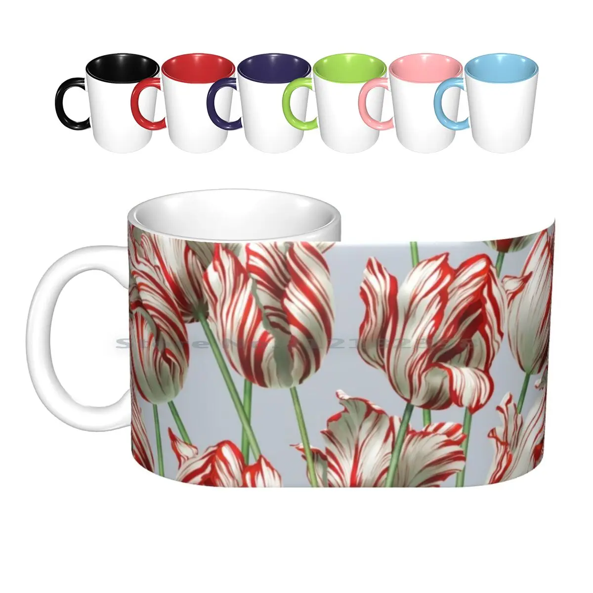 

Керамические кружки тюльпань-семена Аугуст, кофейные чашки, Кружка для молока и чая, цветочный тюльпан, Семер Аугуст, красный, белый, Нидерланды